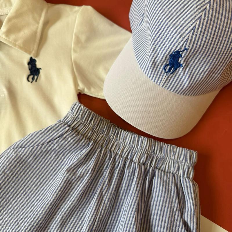 Kids blue stripe cotton casual t-shirt, baju jalan budak