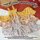 Baby girl sleeveless 3-in-1 cotton floral dress set, dress baby perempuan