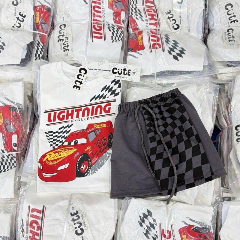 Lightning Black cotton playset for kids, baju jalan budak, Tiny Dreamers Malaysia