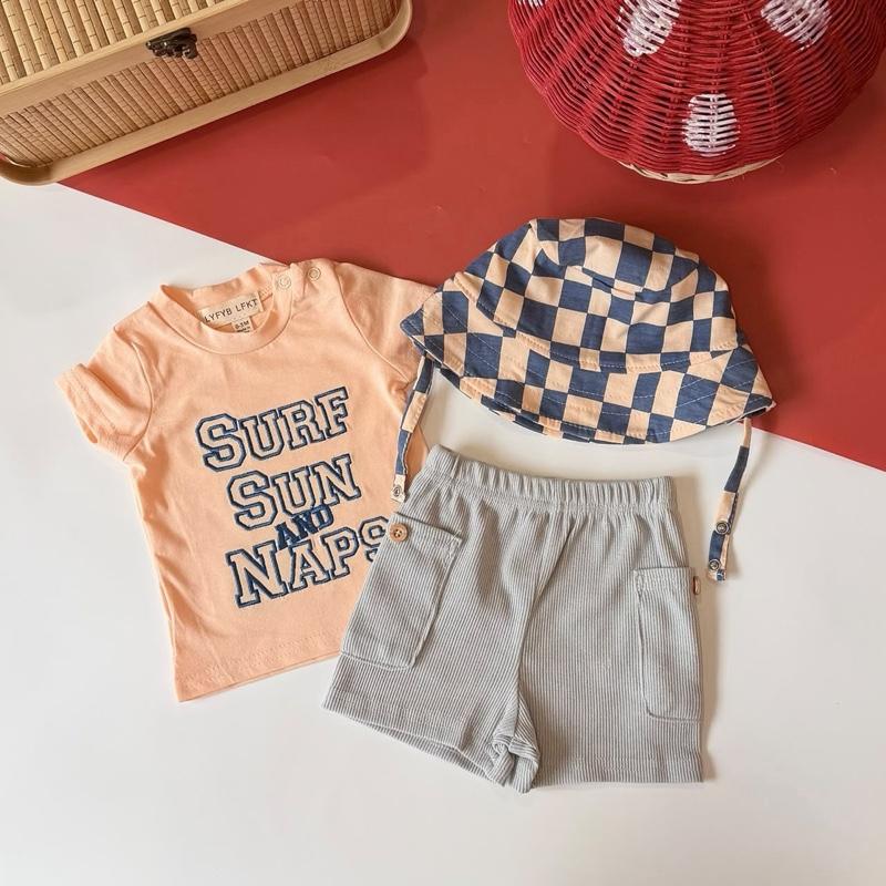 Baby boy 3-in-1 surf cotton set, Orange Surf design