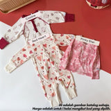 Tencel newborn baby jumpsuit 1M, Red Heart design