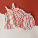 Baby girl sleeveless ruffle dress set, Strappy Set design