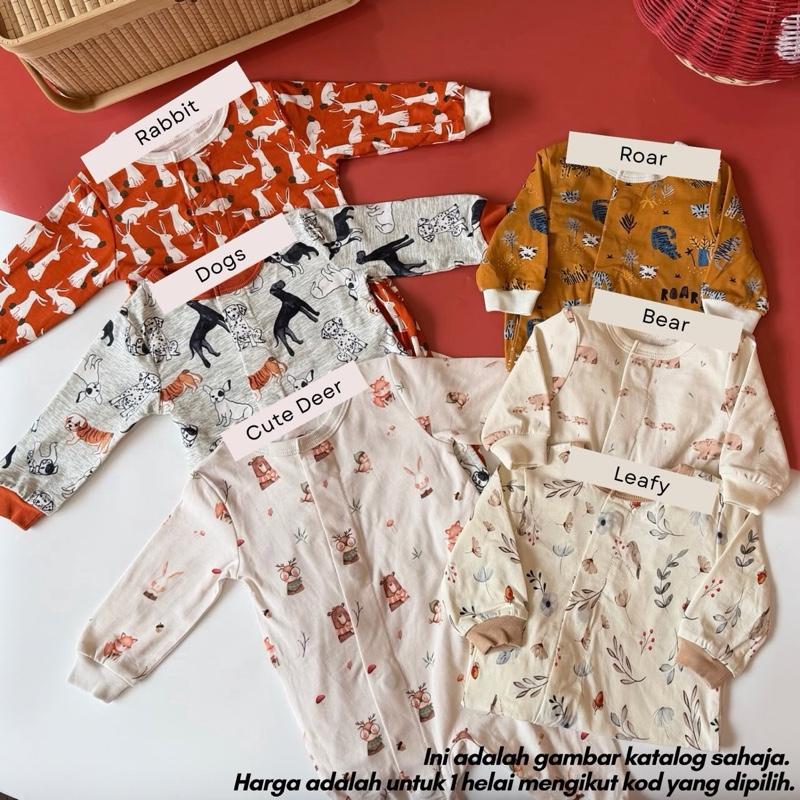Magnetic baby sleepsuit 6-9M, Leafy design