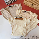 Sugar Doll set for baby girls, Pleated Ivory Goose design