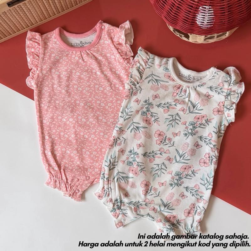 2-in-1 floral 100% cotton baby jumper, jumper baby perempuan