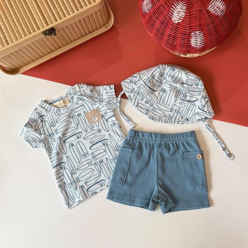 Baby boy 3-in-1 surf casual set, baju set baby lelaki