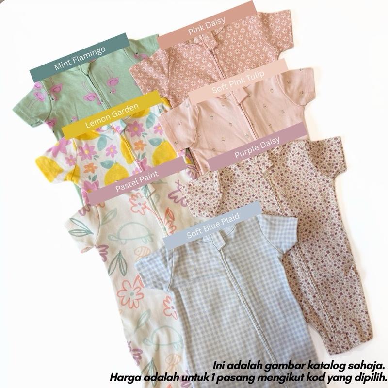 Mapas 100% cotton baby jumper 3-6M, Mint Flamingo design