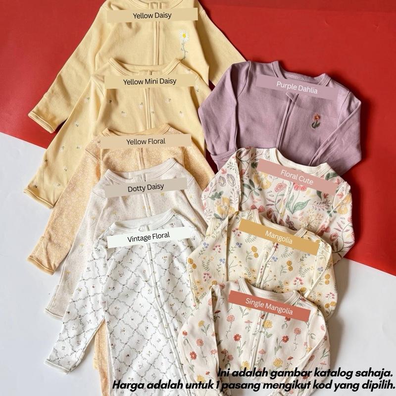 Mapas cotton footless baby jumpsuit 6-9M, Magnolia design