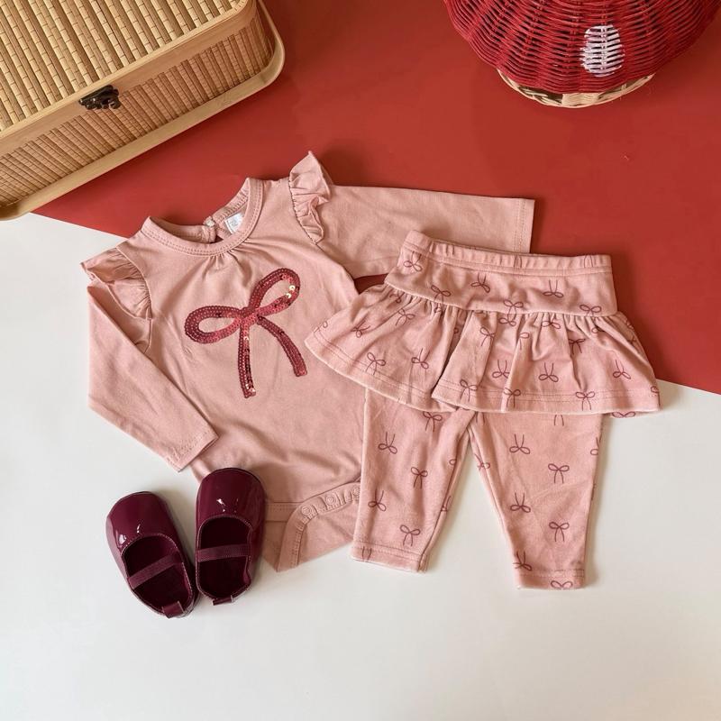 Baby girl 3-in-1 romper set with pants and shoes, romper baby perempuan