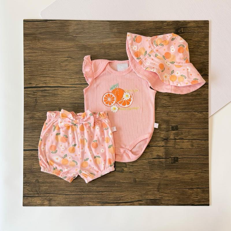 Baby girl casual cotton set, set baju baby perempuan, Tiny Dreamers Malaysia