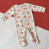 Pekkle cotton baby sleepsuit with socks, Sushi design