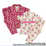 Kids 100% Cotton Button Pyjamas Set (2Y–12Y) | Baju Tidur Budak