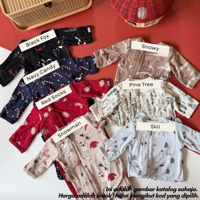 Tencel baby sleepsuit 9M, Navy Candy design