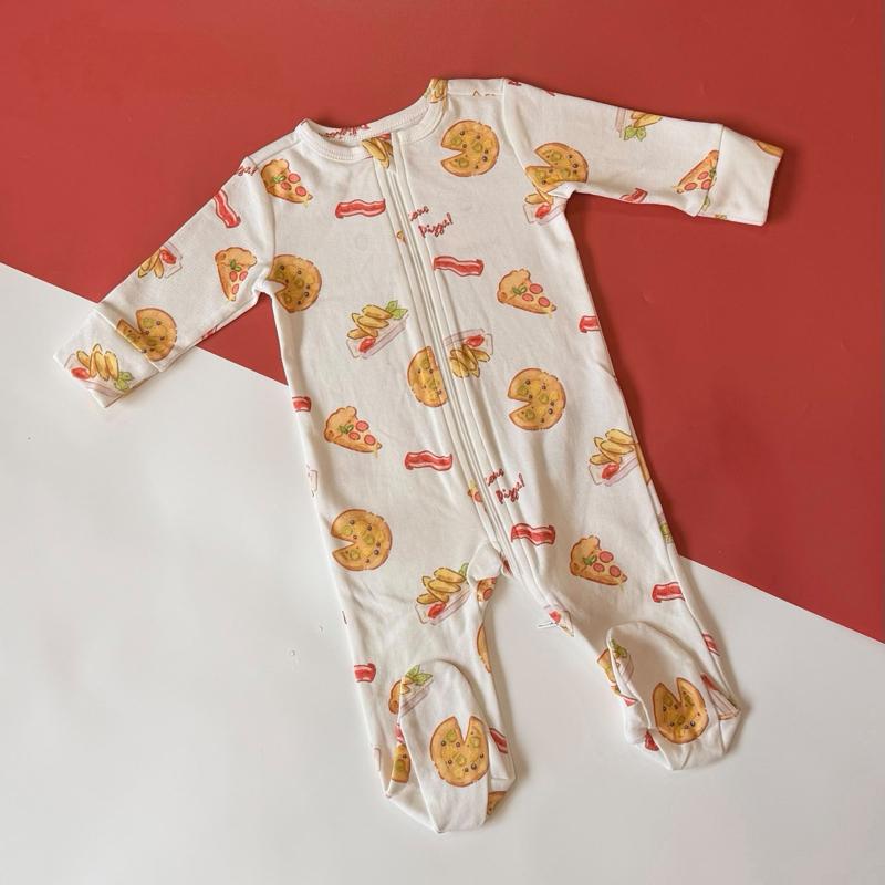 Pekkle cotton baby sleepsuit with socks, baju tidur baby