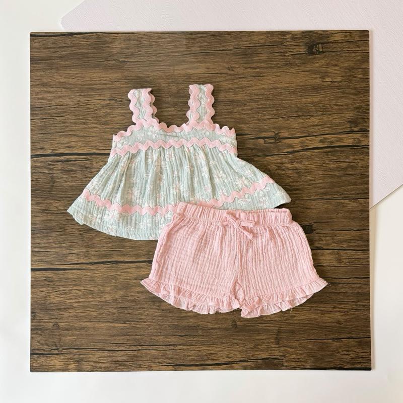 Baby girl strap lacy cotton set 0-6M, Tiny Dreamers Malaysia