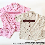 Kids 100% Cotton Button Pyjamas Set (2Y–12Y) | Baju Tidur Budak