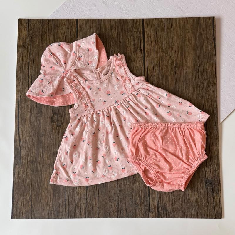 Baby girl 3-in-1 sleeveless dress set, Love Apple design