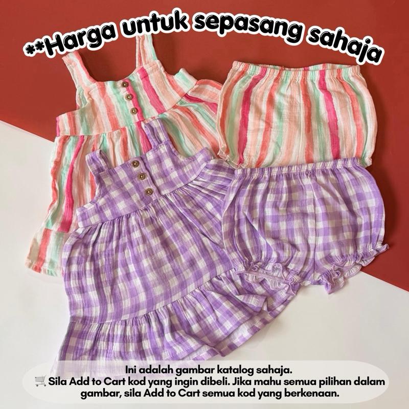 Baby girl sleeveless ruffle dress set, dress baby perempuan