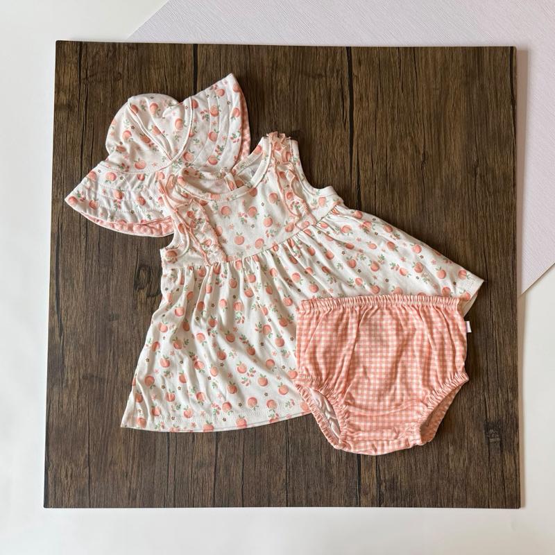 Baby girl 3-in-1 sleeveless dress set, dress baby perempuan, Tiny Dreamers Malaysia