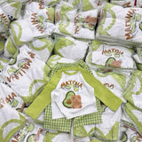 Kids matcha long sleeve cotton outfit