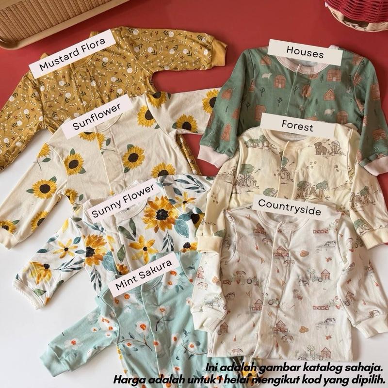 Magnetic baby sleepsuit 0-3M, Mint Sakura design