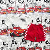 Kids car design cotton playset, baju jalan budak
