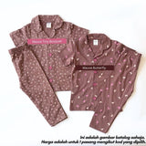 Kids 100% Cotton Button Pyjamas Set (2Y–12Y) | Baju Tidur Budak