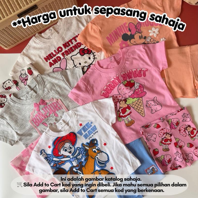 Baby girl cotton blend playset, baju set baby perempuan