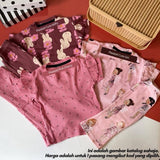 Bellina bootcut set for baby girls, Pleated Cute Girl design