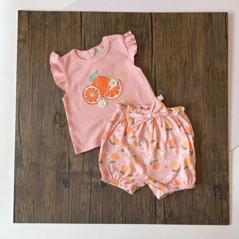 Baby girl casual cotton set, set baju baby perempuan, Tiny Dreamers Malaysia