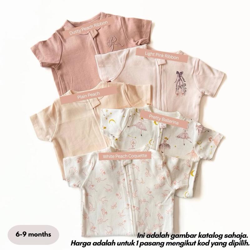 Mapas 100% cotton baby jumper 6-9M, Light Pink Ribbon design