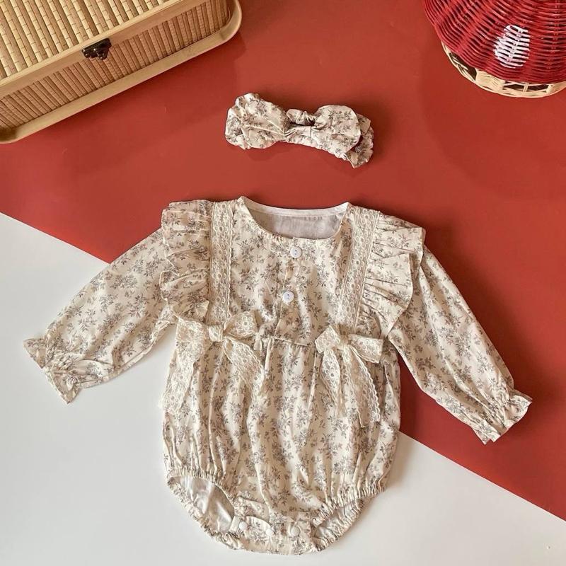Baby girl cotton romper with headband, Tiny Dreamers Malaysia