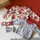 Baby sleepsuit with socks and headband, Cotton Pink Floral design