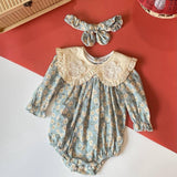 Baby girl cotton romper with headband, romper baby perempuan