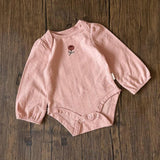 Long sleeve baby romper, Eyelet Tulip design