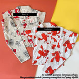 Kids 100% Cotton Button Pyjamas Set (2Y–12Y) | Baju Tidur Budak