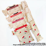 Sugar Doll set for baby girls, Pleated Big Cherry design