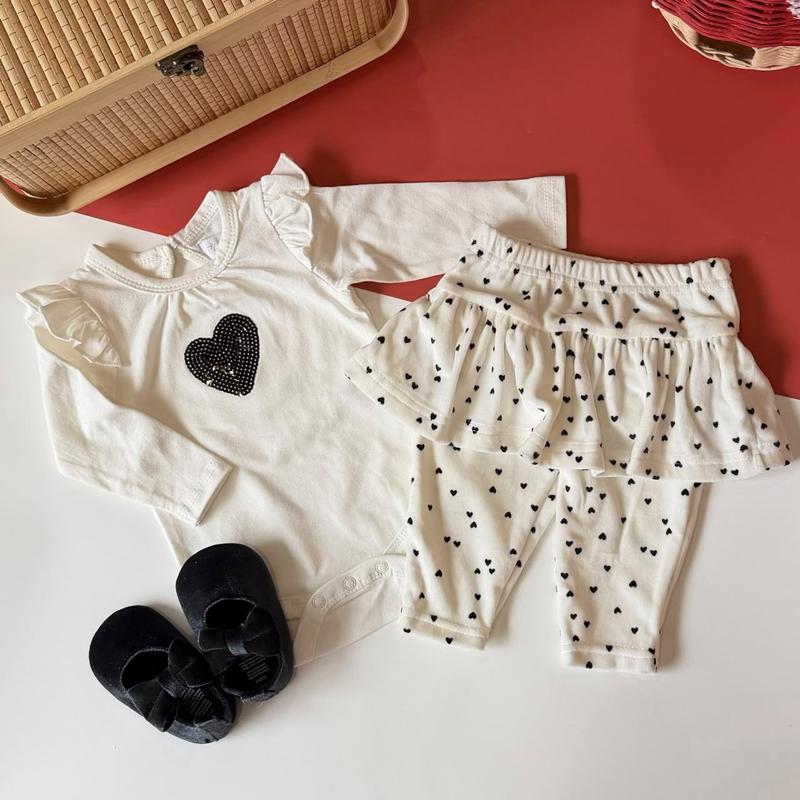 Baby girl 3-in-1 romper set with pants and shoes, Tiny Dreamers Malaysia